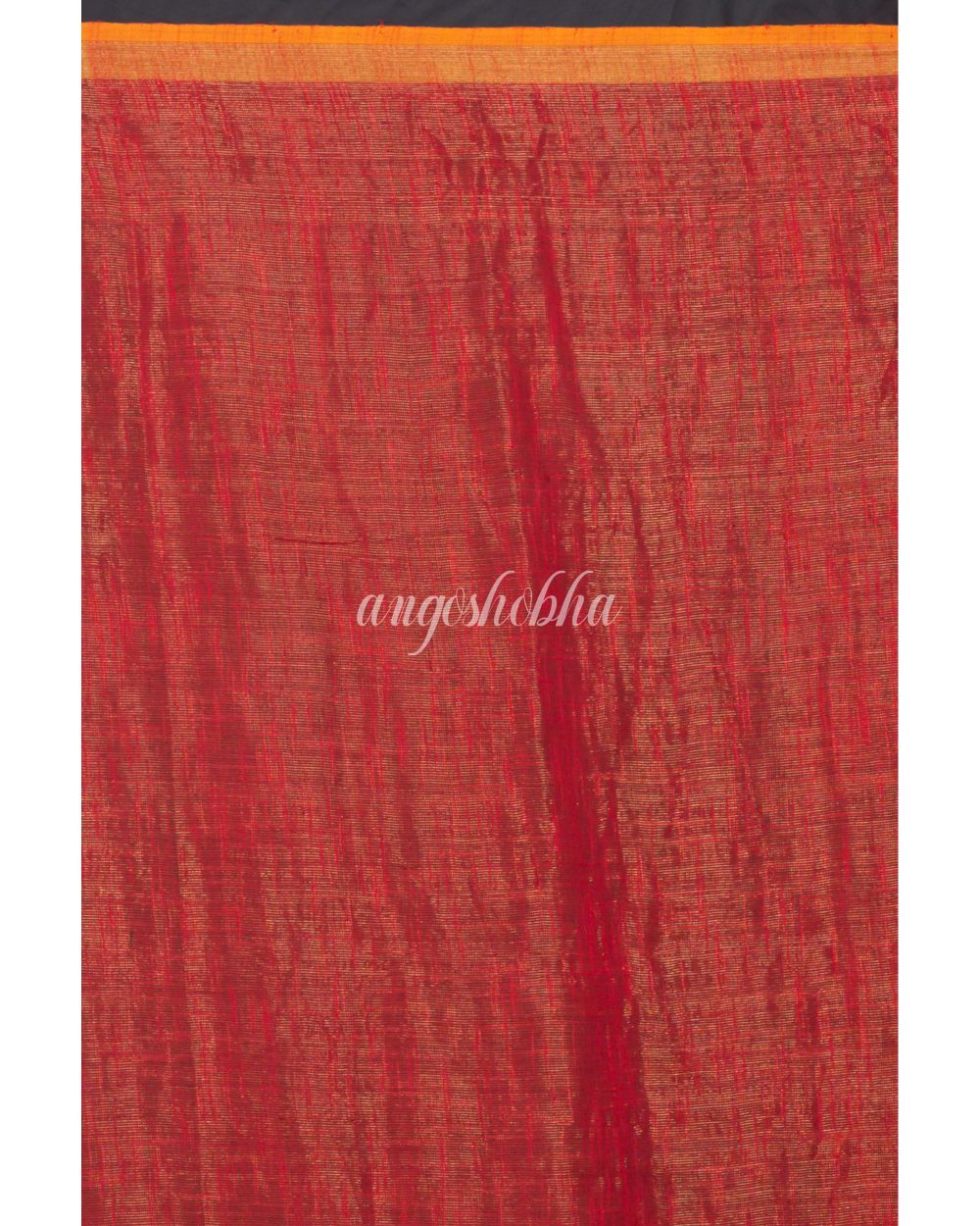 Fire Red Soft Cotton Silk Handloom Saree angoshobha