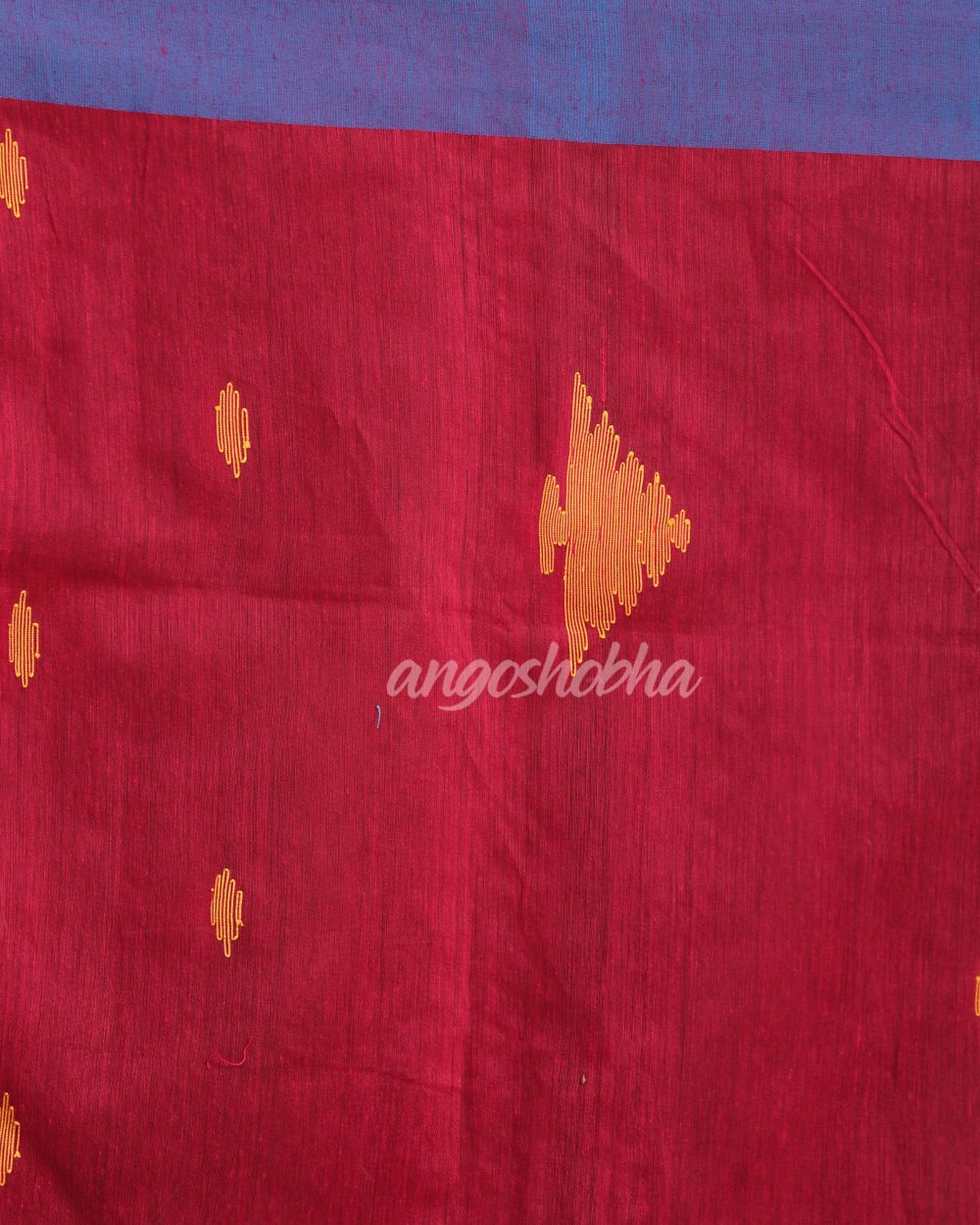 Fuchsia Aqua Blue Cotton Blend Handloom Tie Dye Jamdani Saree angoshobha
