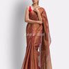 Golden Maroon Art Silk Muslin Handloom Sequin Saree angoshobha