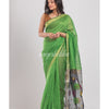 Green Handwoven Cotton Silk Saree angoshobha
