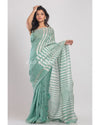 Green Handwoven Linen Saree