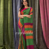 Green Orange Handloom Bengal Cotton Saree angoshobha