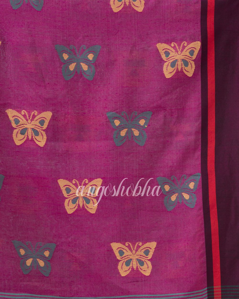 Green Sheen Cotton Blend Jamdani Saree angoshobha