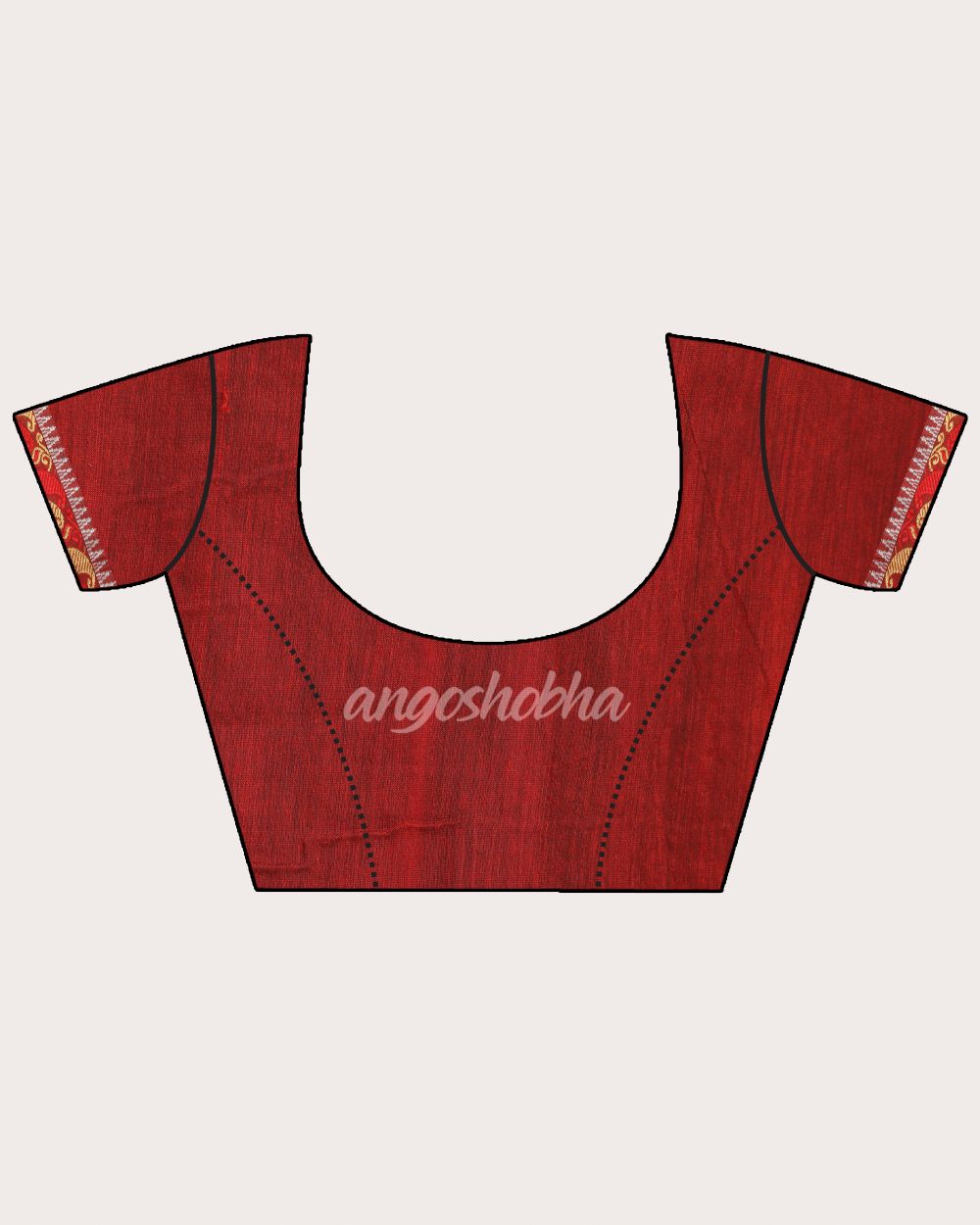 Green Yellow  Handloom Cotton Tangail Saree blouse angoshobha