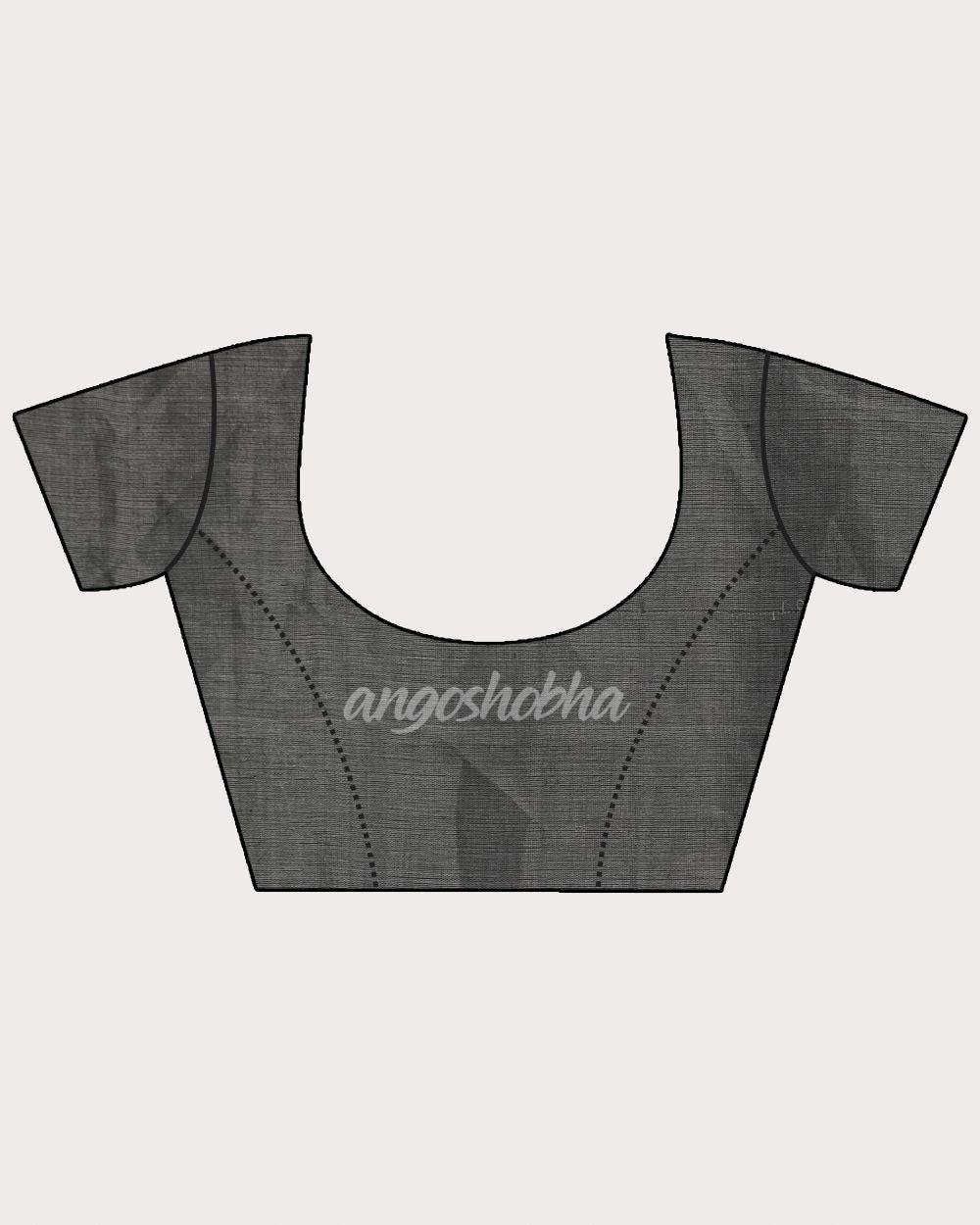 Grey Art Silk Muslin Handloom Embroidery Saree angoshobha