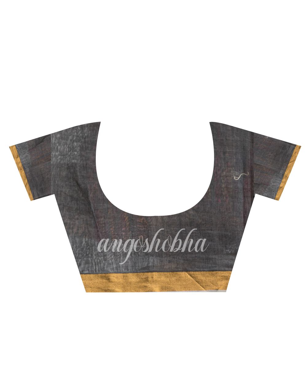 Grey Art Silk Muslin Handloom Embroidery Saree angoshobha