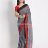 Grey Cotton Handloom Tangail Saree angoshobha