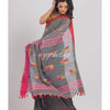 Grey Cotton Jamdani Saree angoshobha