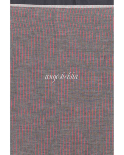 Grey Handloom Cotton Saree angoshobha