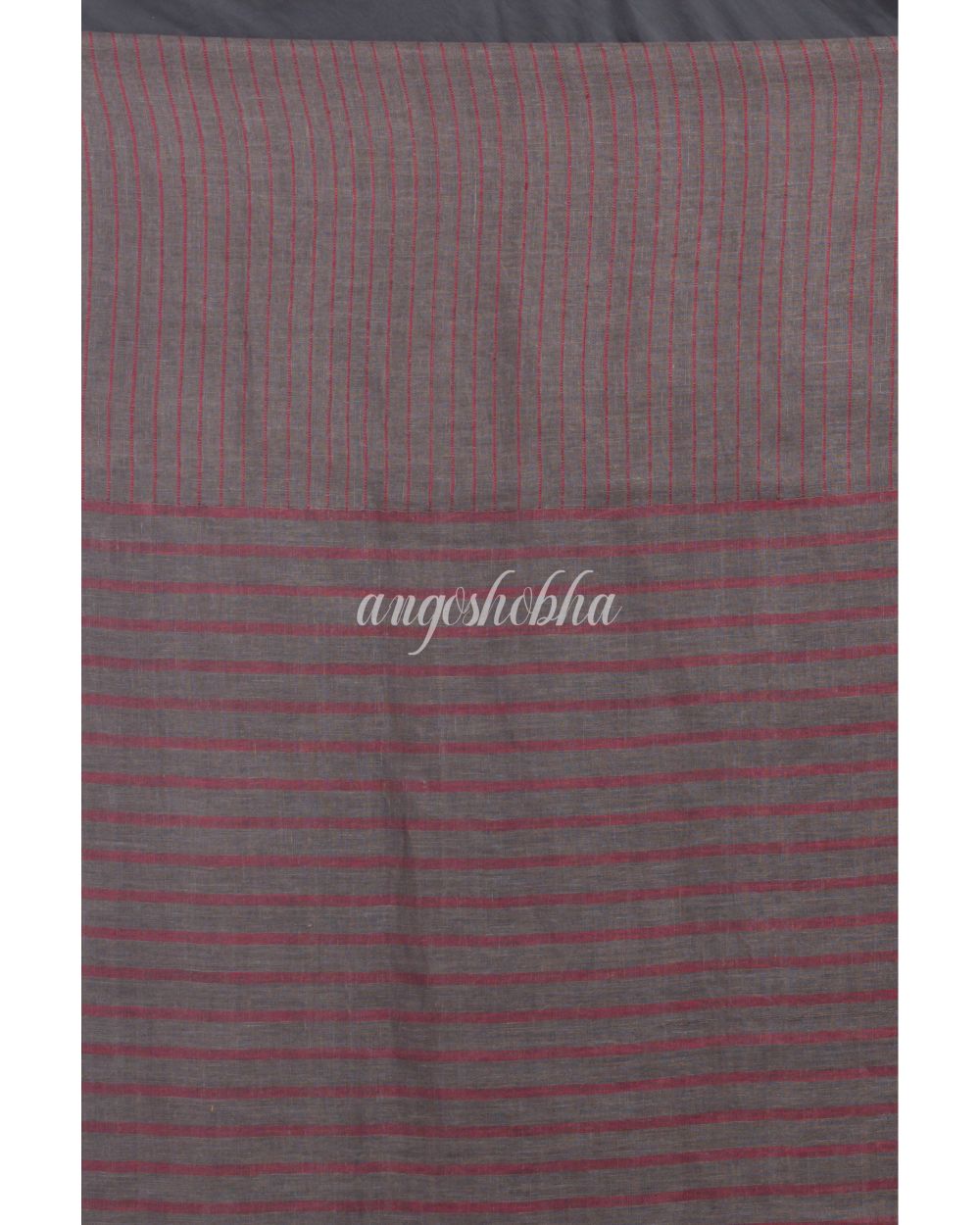 Grey Handwoven Linen Saree angoshobha