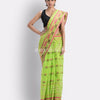 Self Design Green Tant Pure Cotton Saree) angoshobha