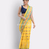 Handwoven, Self Design Tant Pure Cotton Saree (Yellow) angoshobha