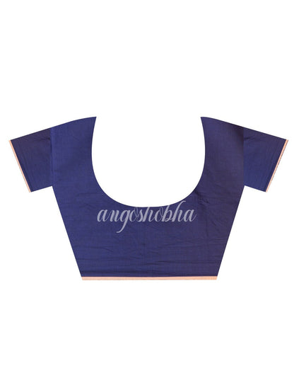 Indigo Cotton Jamdani Saree angoshobha