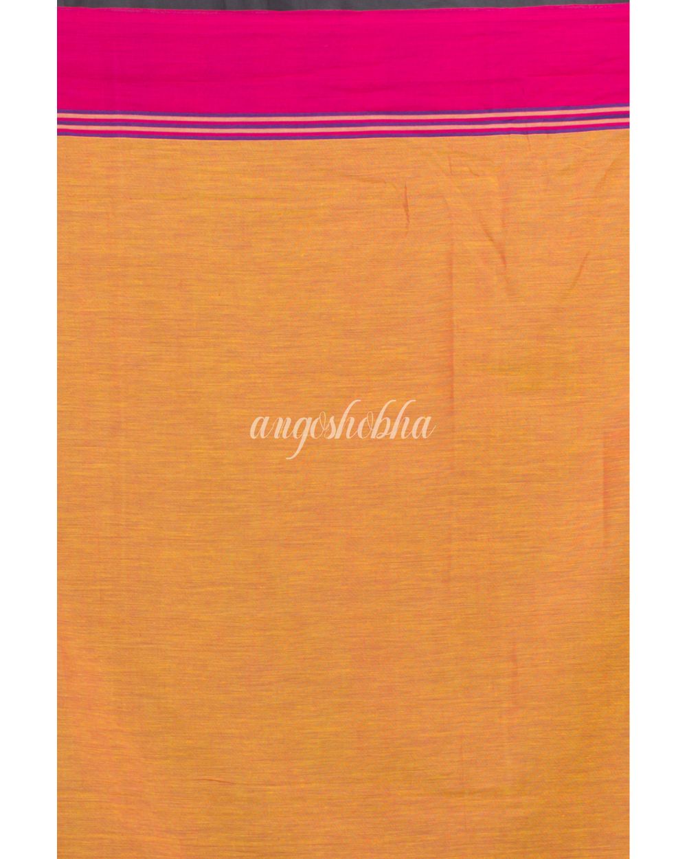 Khadi Cotton Yellow Handloom Saree angoshobha