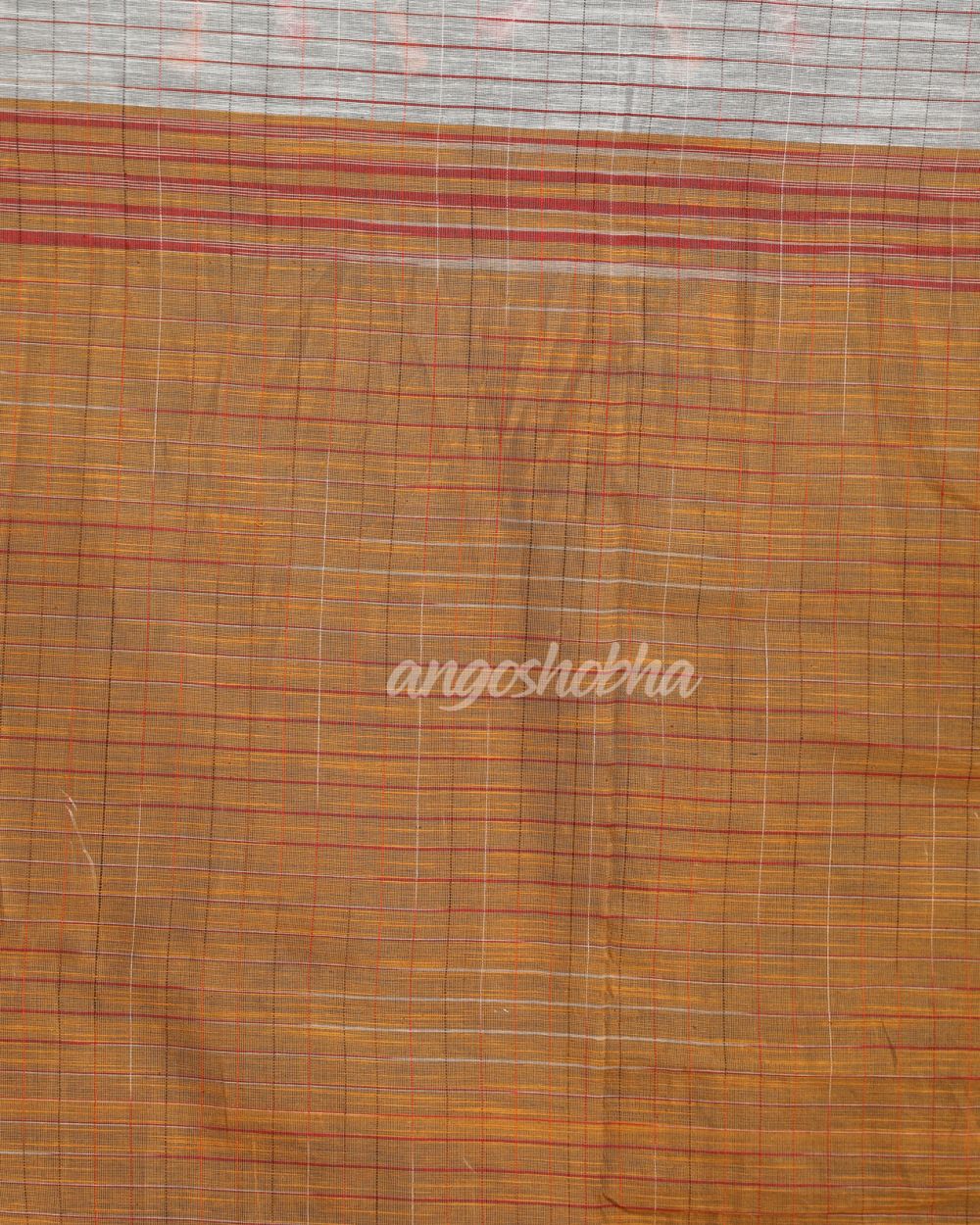 Kotki Border Ice Blue Cotton Blend Handloom Saree angoshobha