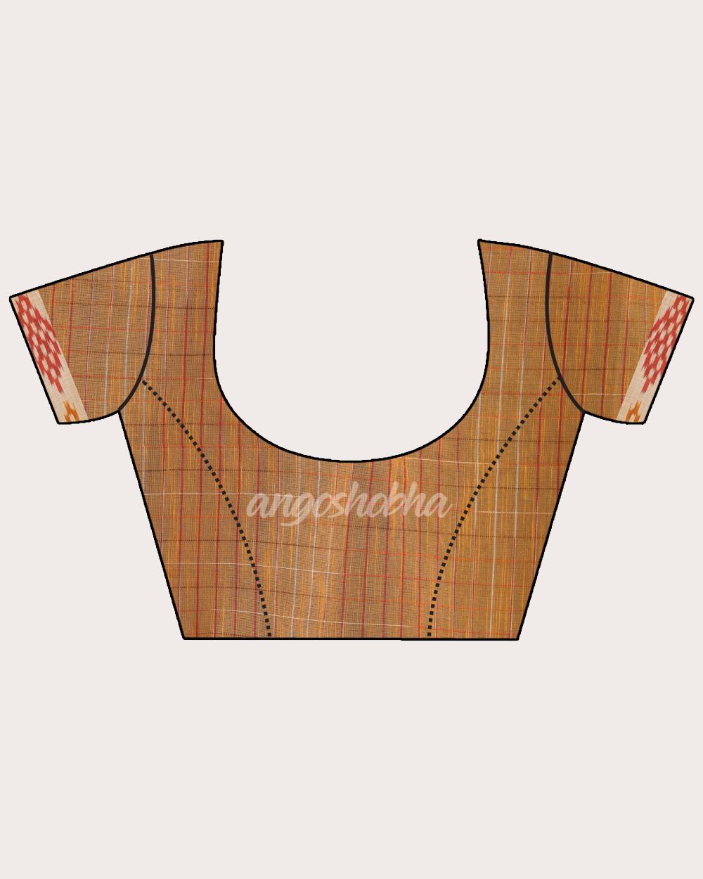 Kotki Border Ice Blue Cotton Blend Handloom Saree angoshobha