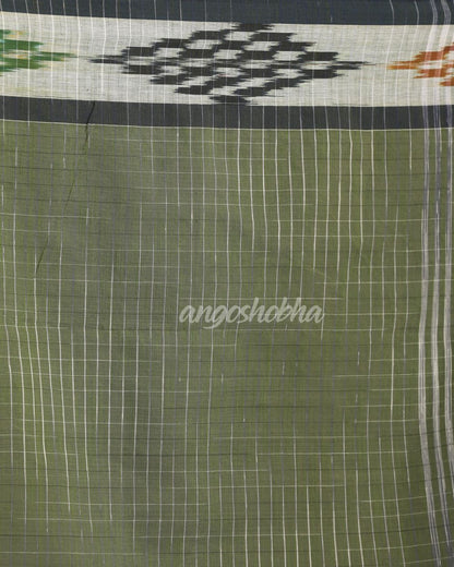 Kotki Border Light Blue Cotton Blend Handloom Saree angoshobha