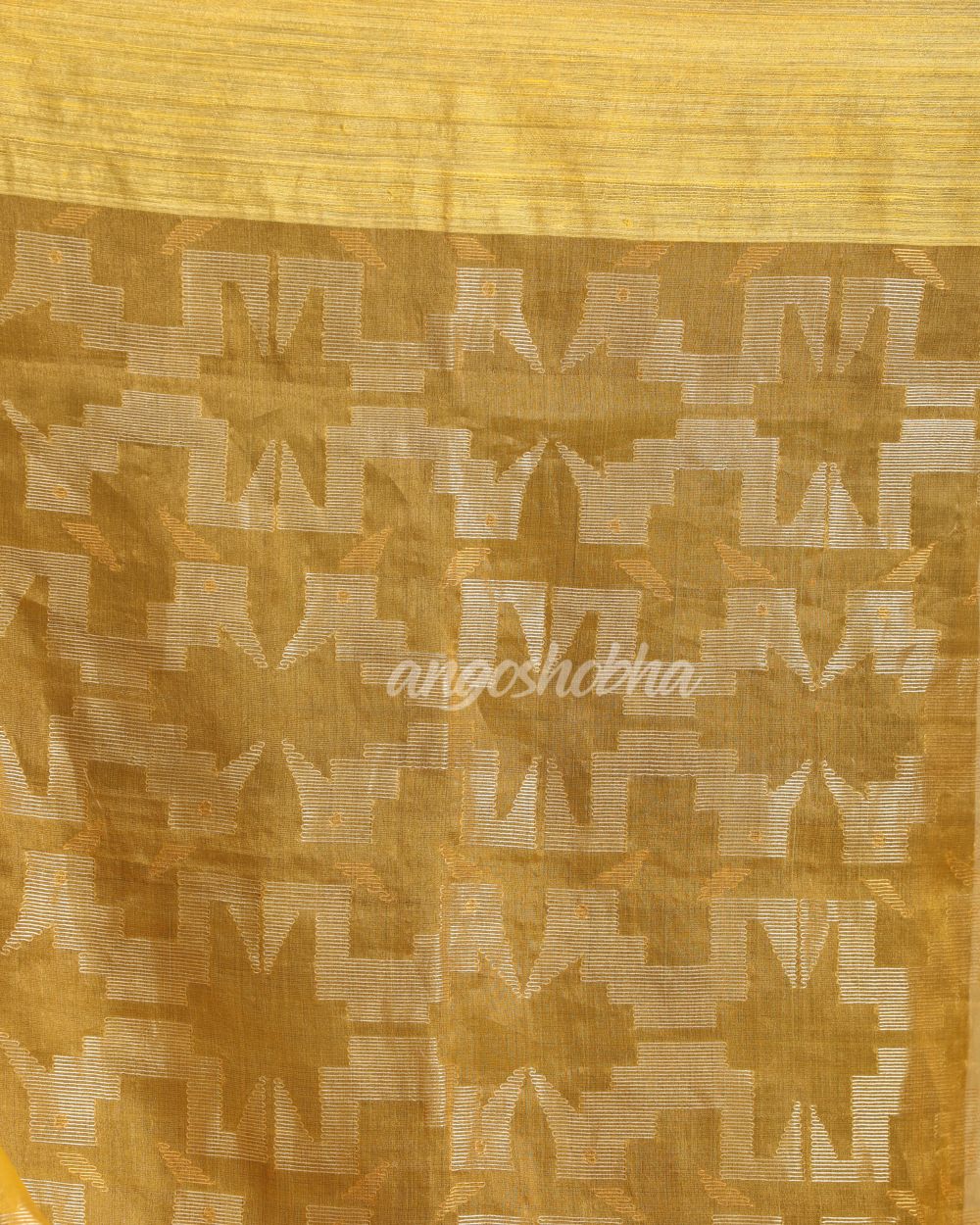 Lemon Matka Silk Handloom Traditional Jamdani Saree angoshobha