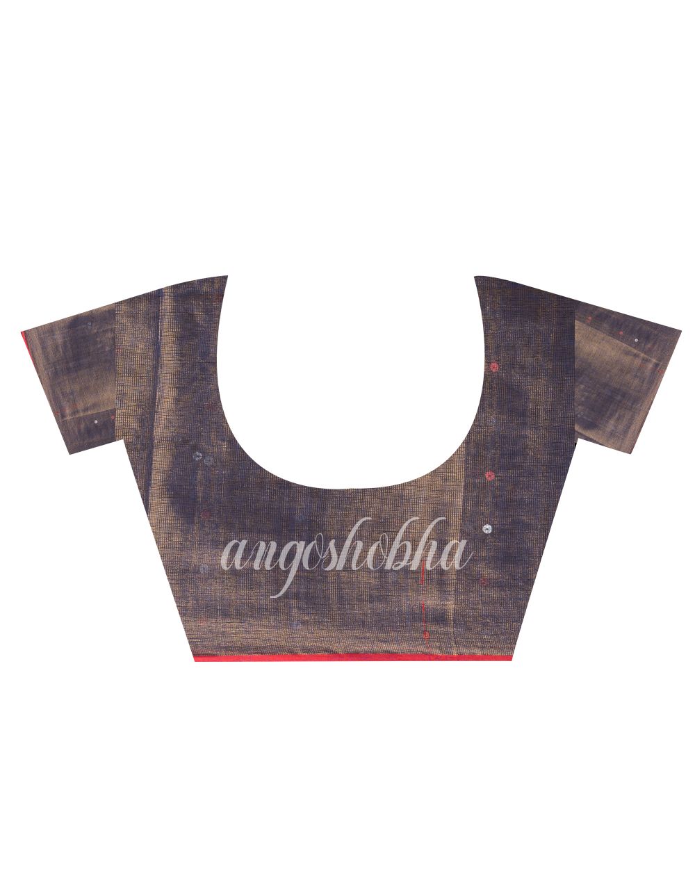 Light Blue Art Silk Muslin Handloom Sequin Saree angoshobha