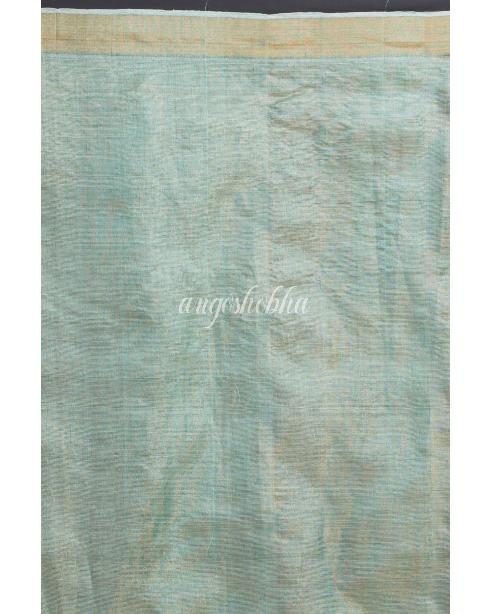 Light Green Tussar Silk Jamdani Saree angoshobha