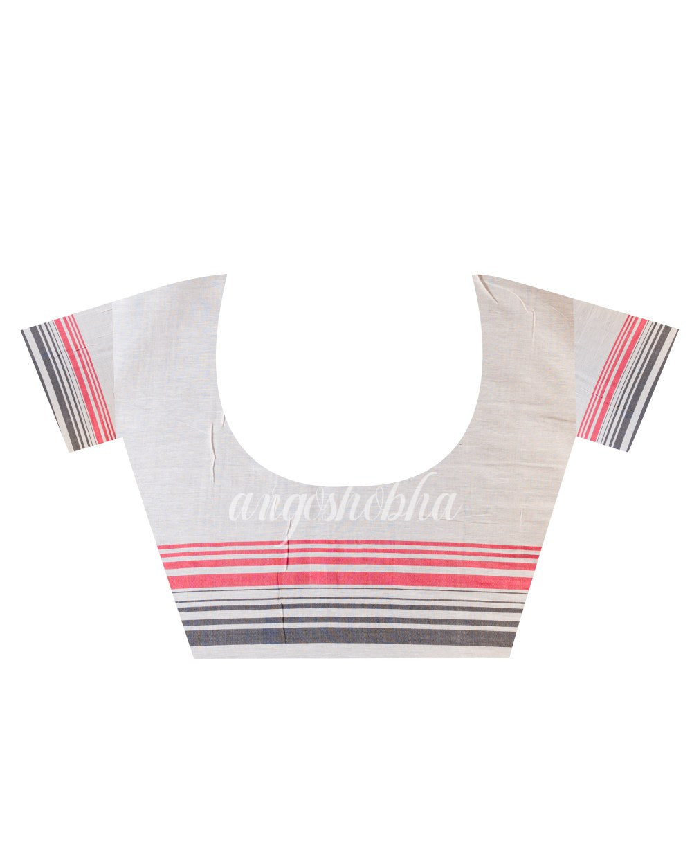 Light Peach Cotton Madhyamoni Saree angoshobha