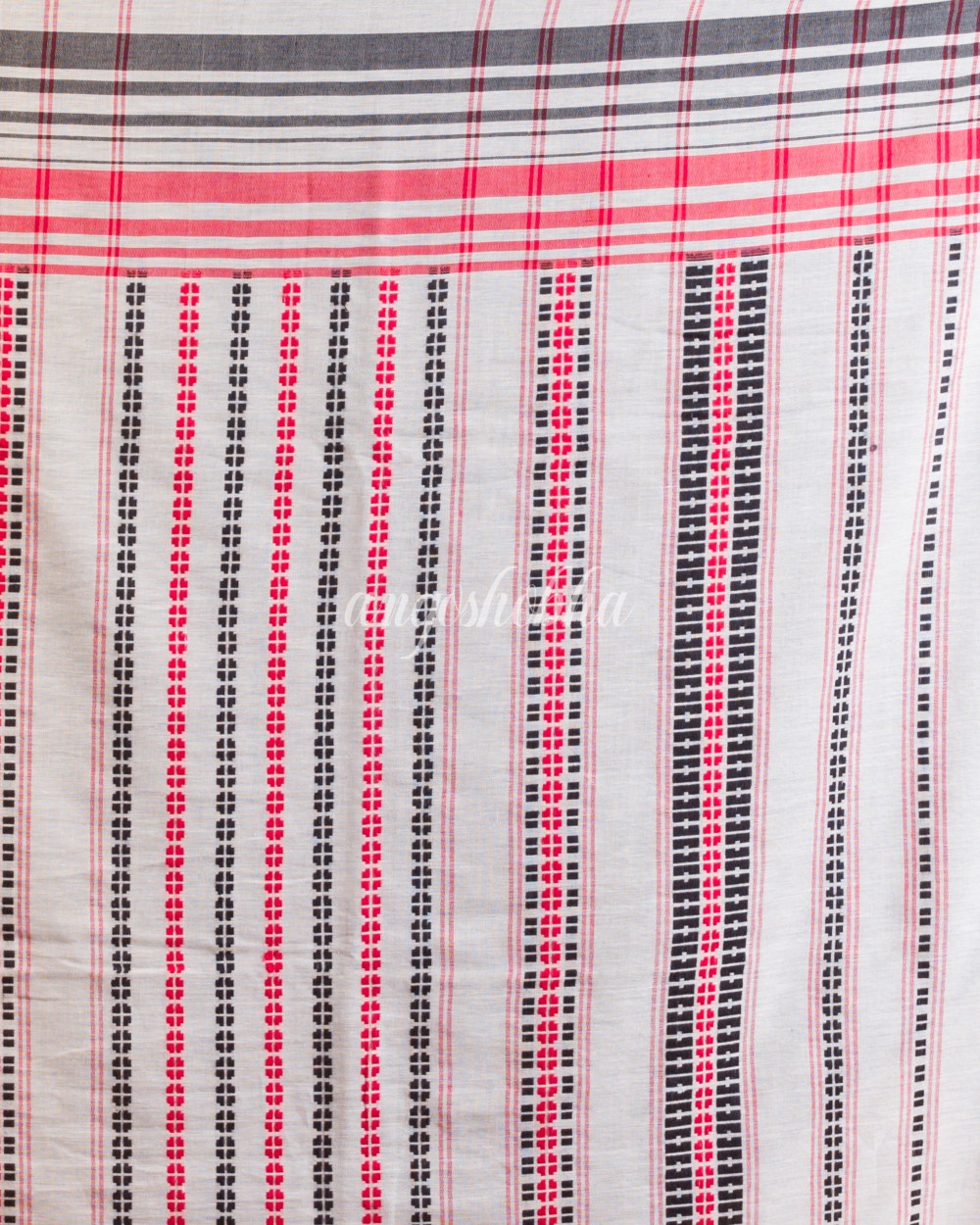 Light Peach Cotton Madhyamoni Saree angoshobha