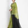 Light lime handspan cotton handwoven saree angoshobha