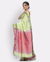 Lime handloom bengal cotton saree