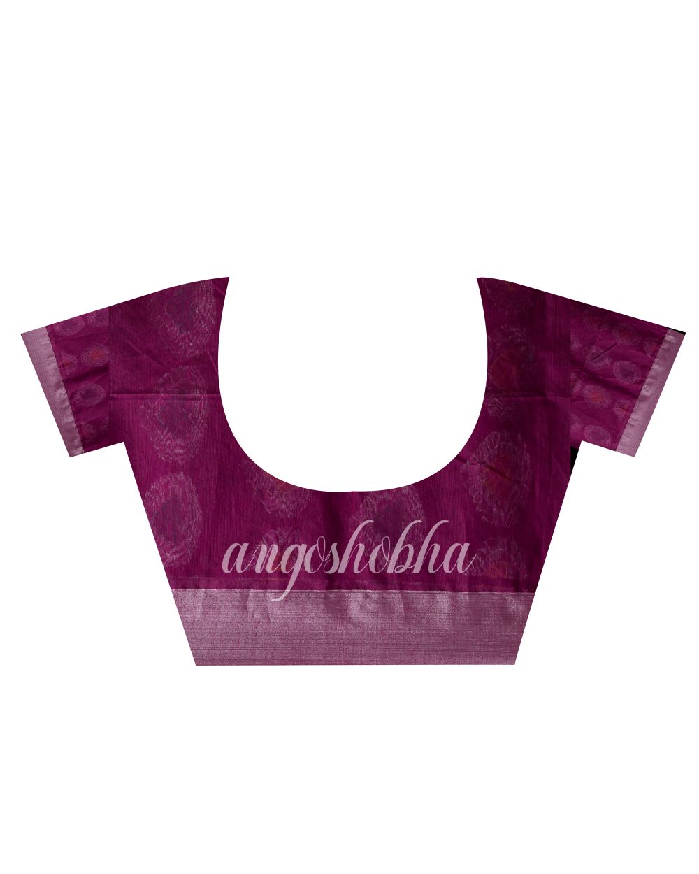 Magenta Cotton Blend Handloom Jamdani Saree angoshobha