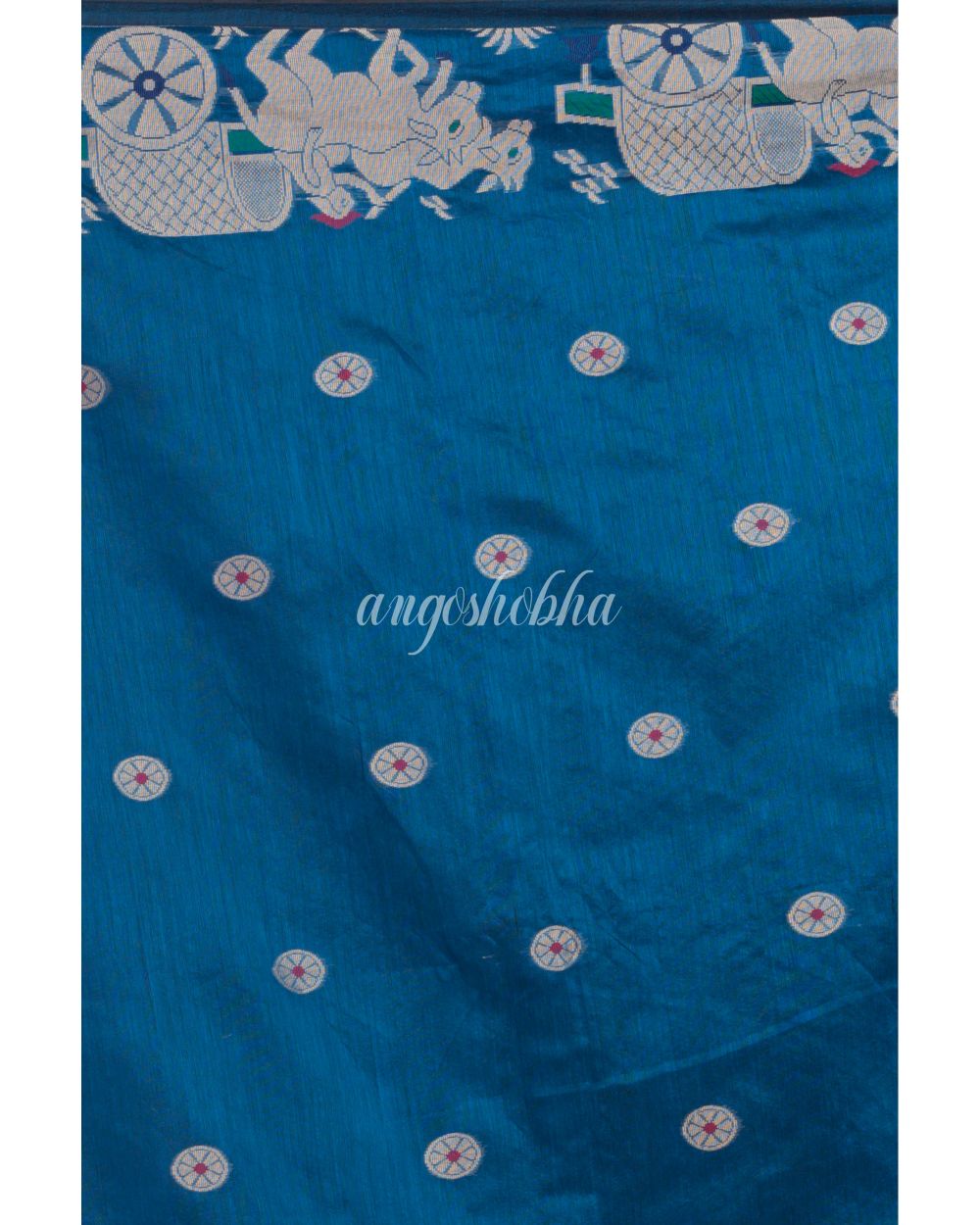 Magenta Handloom Blended Cotton Saree angoshobha