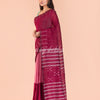 Maroon Peach Handwoven Cotton Saree angoshobha