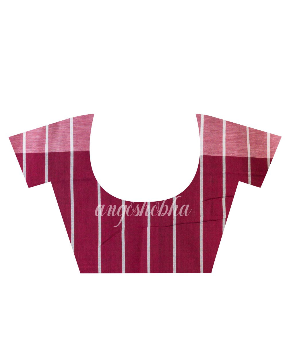 Maroon Peach Handwoven Cotton Saree angoshobha