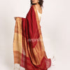 Maroon Traditional Handloom Linen Saree angoshobha