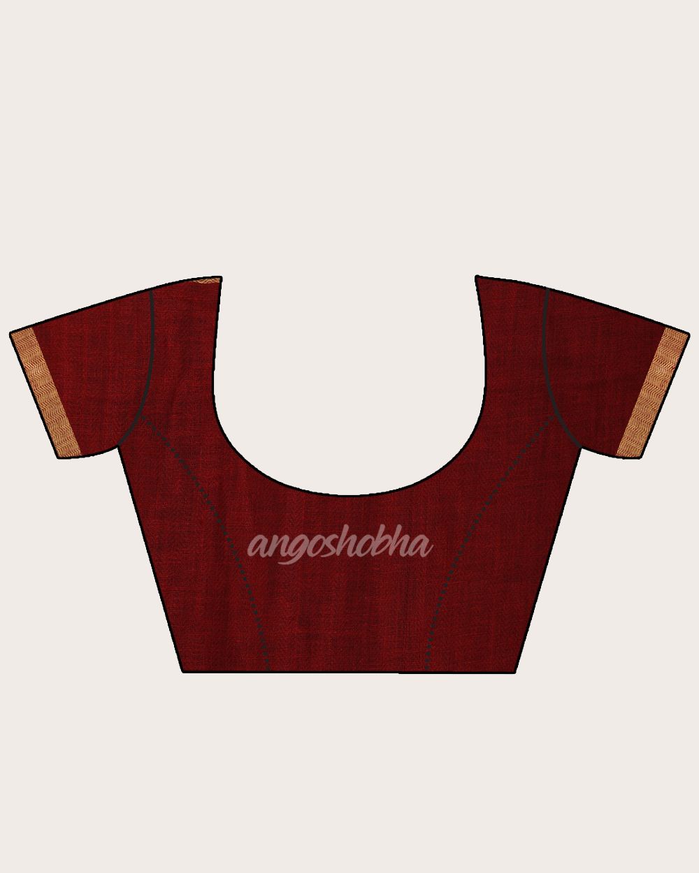 Maroon Traditional Handloom Linen Saree angoshobha