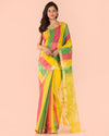 Multicolor Blended Cotton Sequins Jamdani Saree