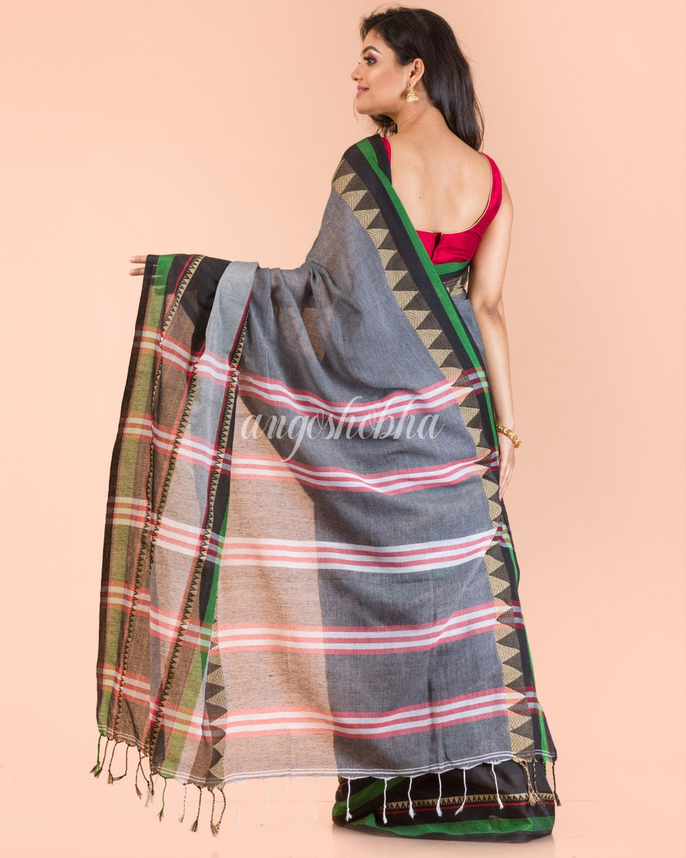 Multicolor Cotton Begampuri Saree angoshobha