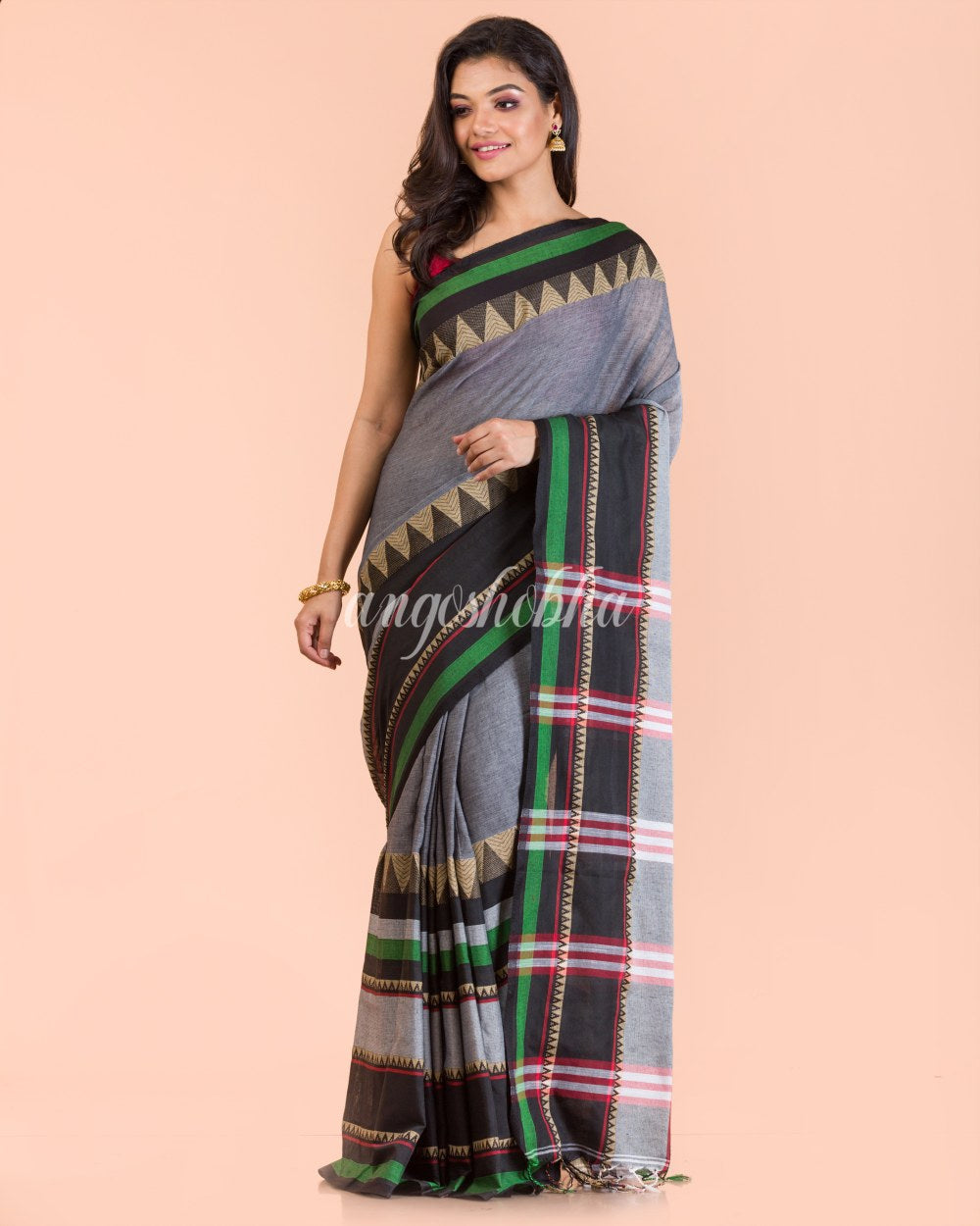 Multicolor Cotton Begampuri Saree angoshobha