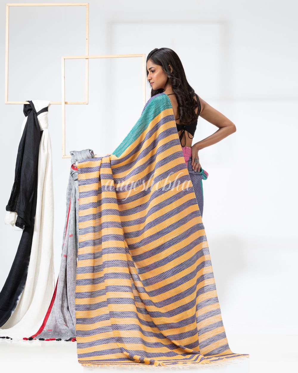 Multicolor Festive Cotton Handloom Saree angoshobha
