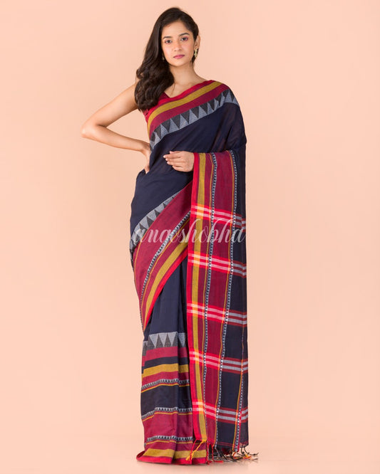 Multicolor Handwoven Begampuri Saree angoshobha