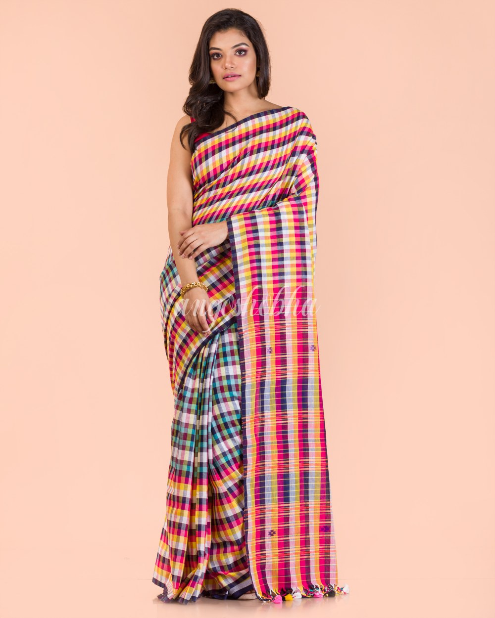 Multicolor Handwoven Cotton Saree angoshobha