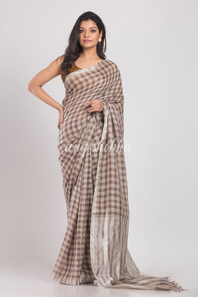 Multicolor Handwoven Linen Saree