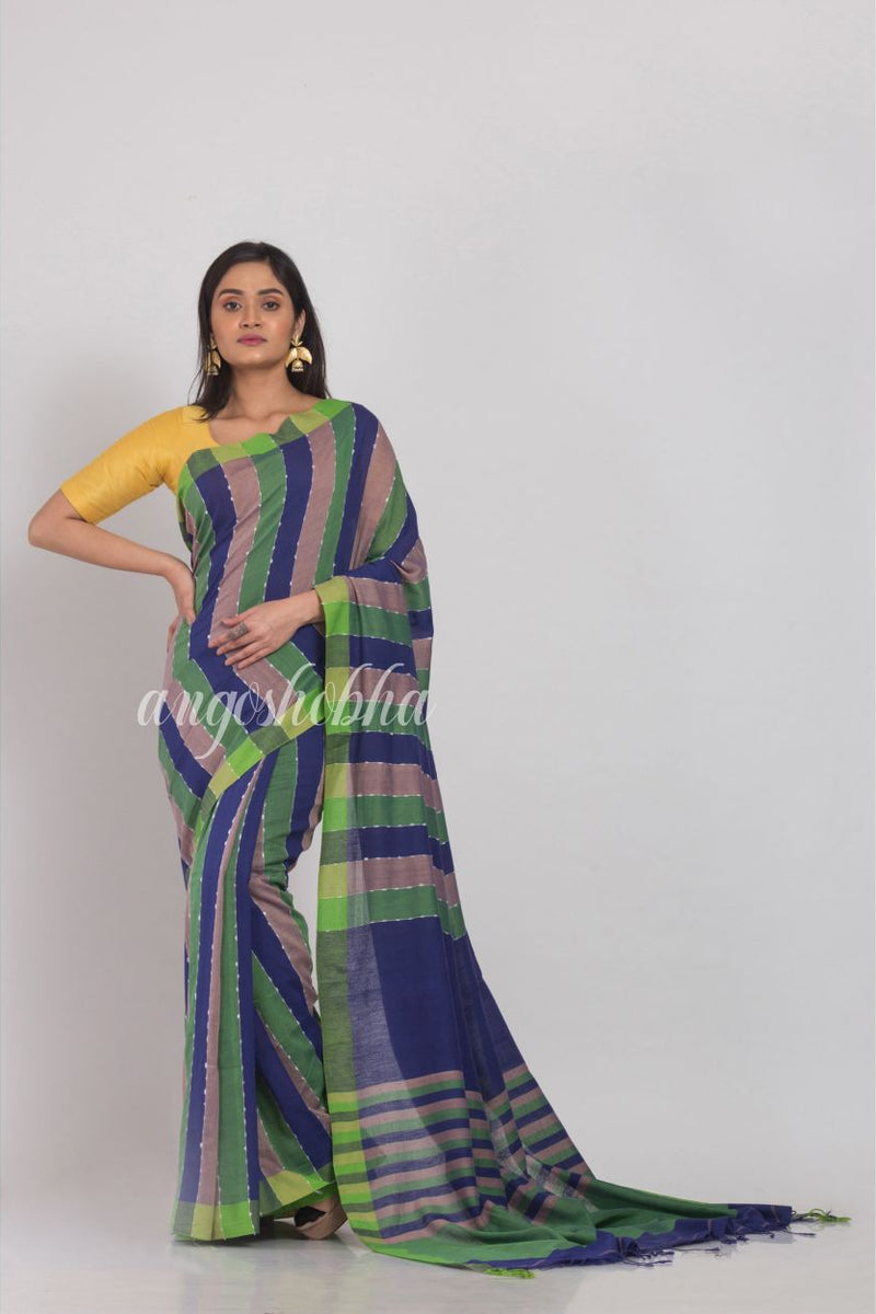 Multicolor handloom Cotton saree