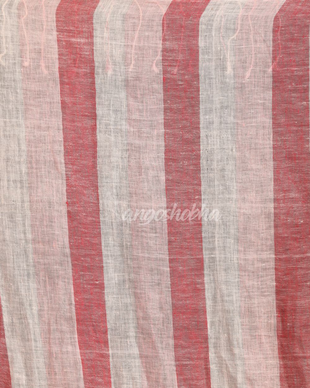 Multicolour Check Traditional Handloom Linen Saree angoshobha