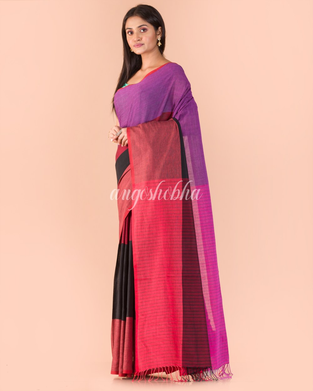 Multicolour Handwoven Cotton Saree angoshobha