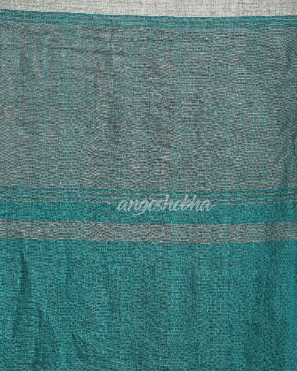 Multicolour Traditional Handloom Check Linen Saree angoshobha