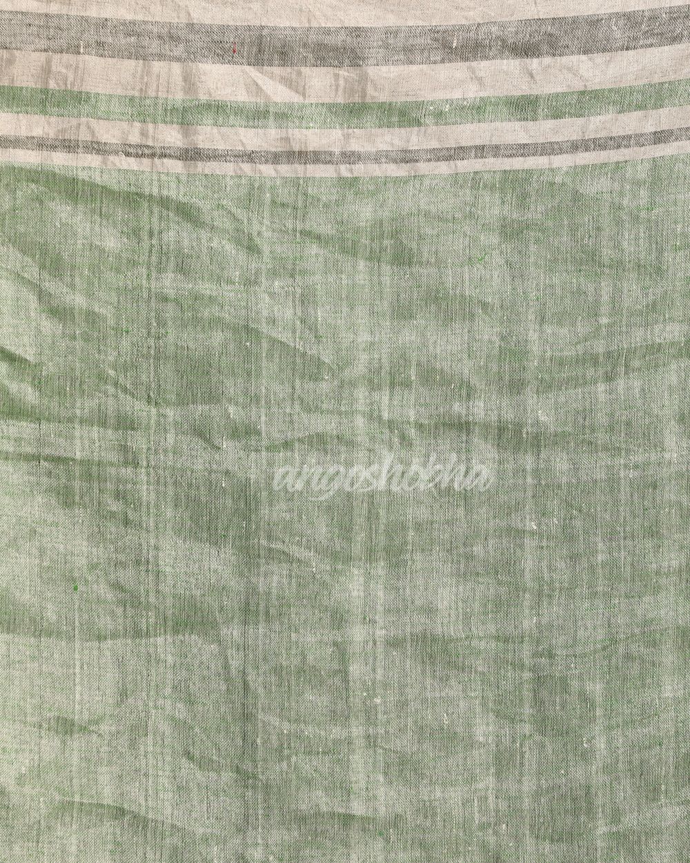 Multicolour Traditional Handloom Linen Saree angoshobha