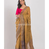 Mustard Brown Handwoven Linen Saree angoshobha