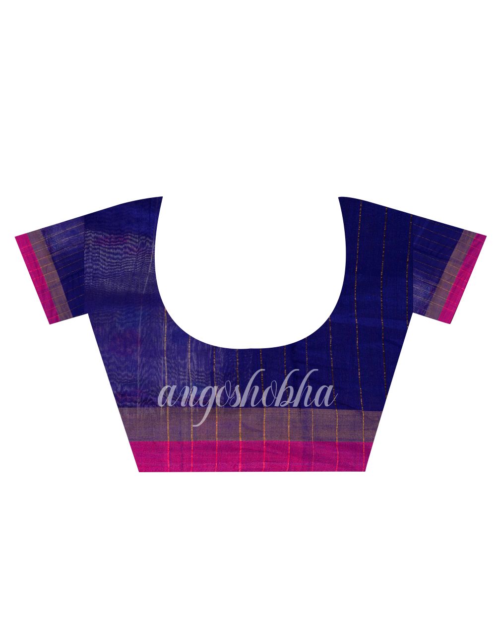 Mustard Royeal Blue Cotton Blend Handloom Saree angoshobha