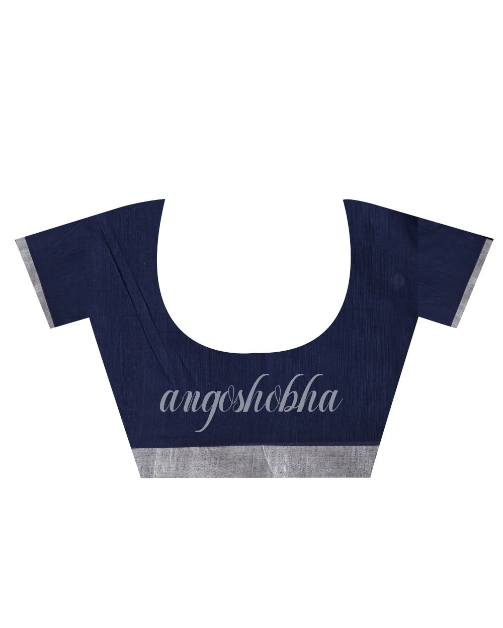 Navy Blue Handloom Cotton Jamdani Saree angoshobha