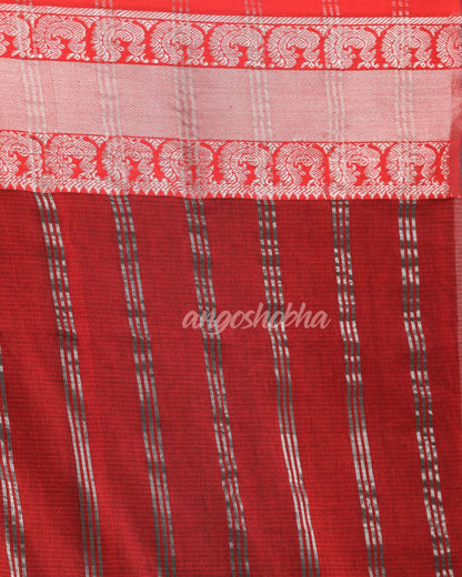 Navy Blue Handloom Cotton Tangail Saree angoshobha